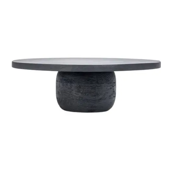 Hello Honey&reg; 15" Black Round Mango Wood Pedestal {7}