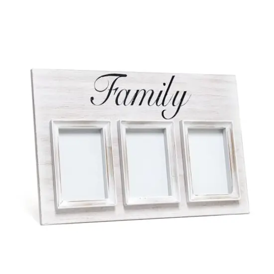 Elegant Designs Whitewash Family 3 Photo Collage 4" x 6" Picture Frame {1}