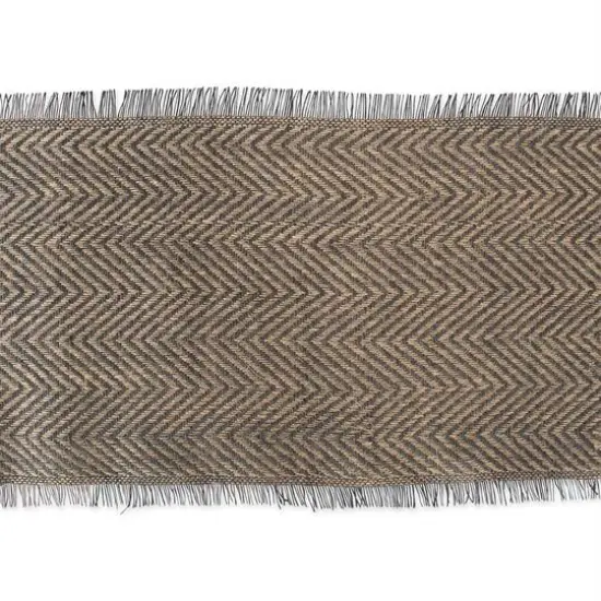 DII&reg; 72" Mineral Chevron Burlap Table Runner Chevron Gray {6}