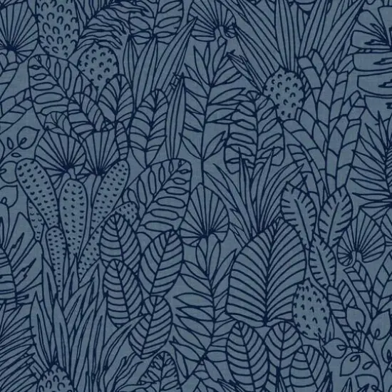 RoomMates Tropical Leaves Sketch Peel & Stick Wallpaper Gray {2}