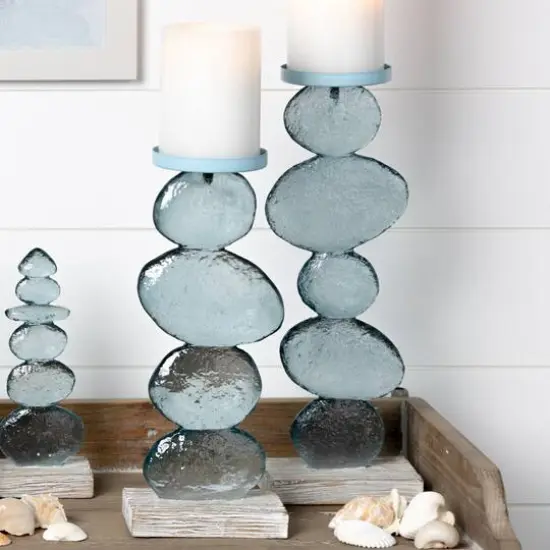 Stacking Rocks Candle Holder Set, 12" & 14" {6}
