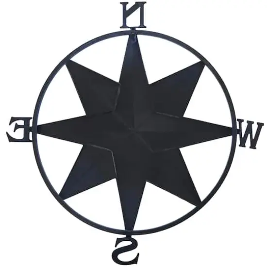 Blue & Cream Distressed Compass Wall D&eacute;cor {10}