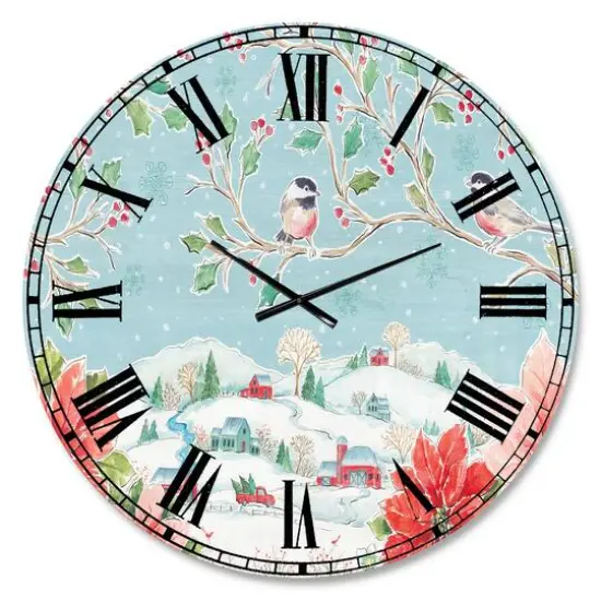 Designart 'Country Flower Snowflakes Ii Traditional Wall Clock {1}