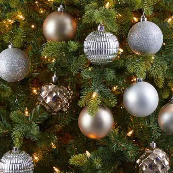 40ct. 3" Gold & Silver Shatterproof Ball Ornaments {6}