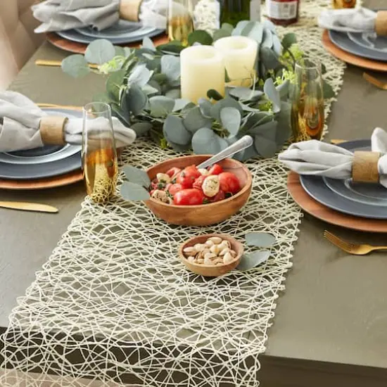 DII&reg; 72" Woven Paper Table Runner Off White {7}