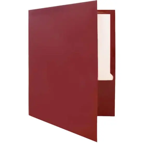 JAM Paper Maroon Glossy 2-Pocket Folders, 6ct. {5}