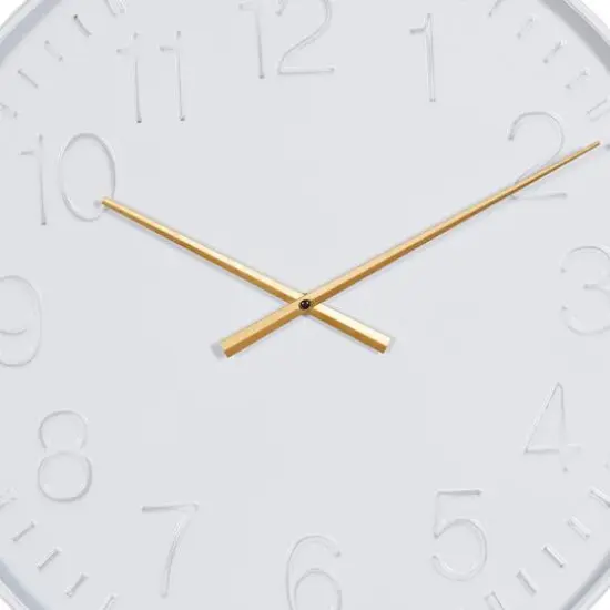 White Contemporary Cottage Metal Wall Clock {5}