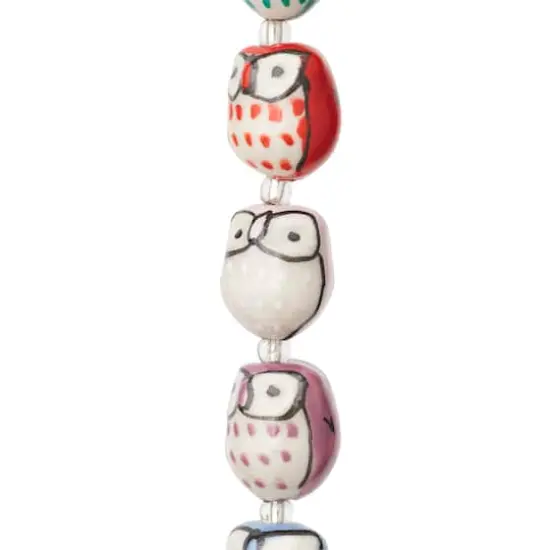 Multicolour Ceramic Owl Beads, 15mm by Bead Landing&trade; {1}