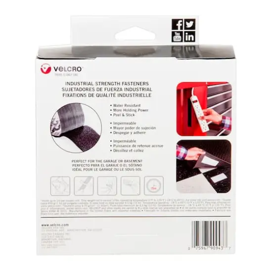 VELCRO&reg; Brand Industrial Strength Black Adhesive Roll {6}