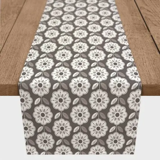 Mid Mod Flowers Outdoor Table Runner {3}