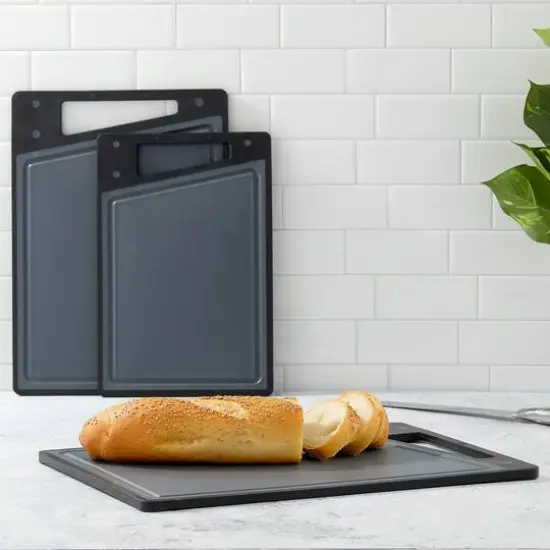 JoyJolt&reg; Cutting Board Set Gray and Black {4}