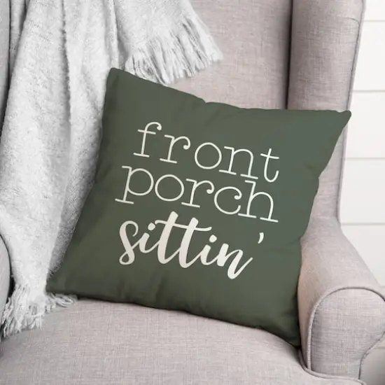 18" Front Porch Sittin' Throw Pillow Sage {3}