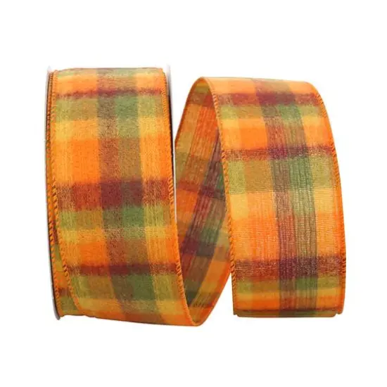 2.5" x 20yd. Reliant Wired Flannel Peak Plaid Ribbon {1}