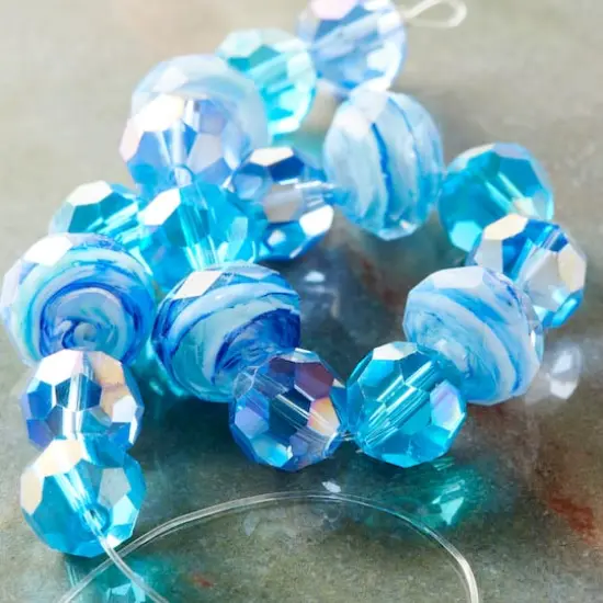 Aqua Mix Glass Faceted Beads by Bead Landing&trade; {3}