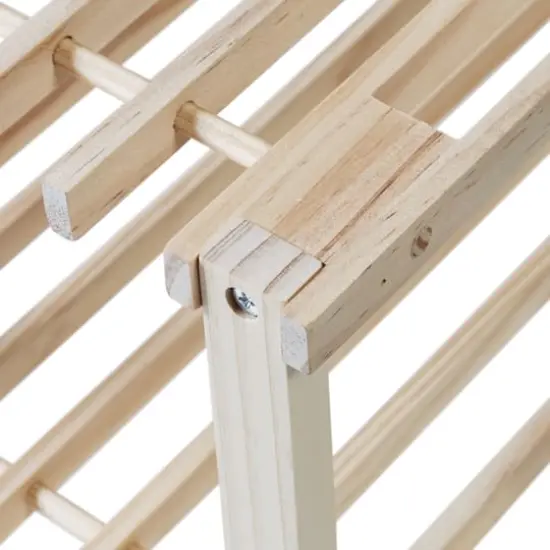 Honey Can Do 2-Tier Natural Wood Shoe Rack {4}