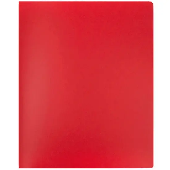 JAM Paper Heavy Duty Plastic 10-Pocket Folder, 2ct. Red {5}