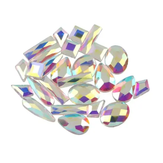 Jewel Shapes Glass Flatback Rhinestones by Bead Landing™ Clear AB {3}