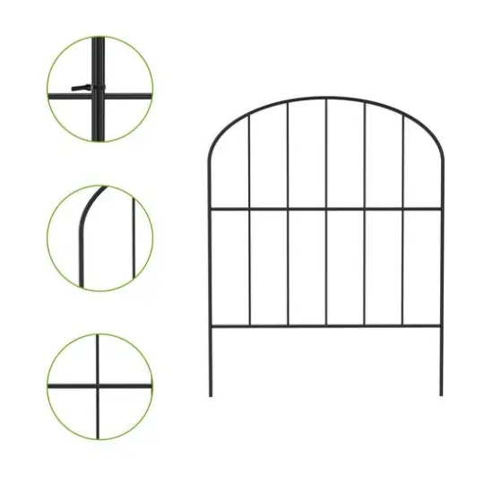 NEX 10.5ft. Black Decorative Arch Garden Fence {6}
