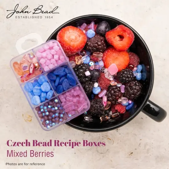 John Bead Czech Glass Recipe Box Beading Kit Mixed Berry {4}