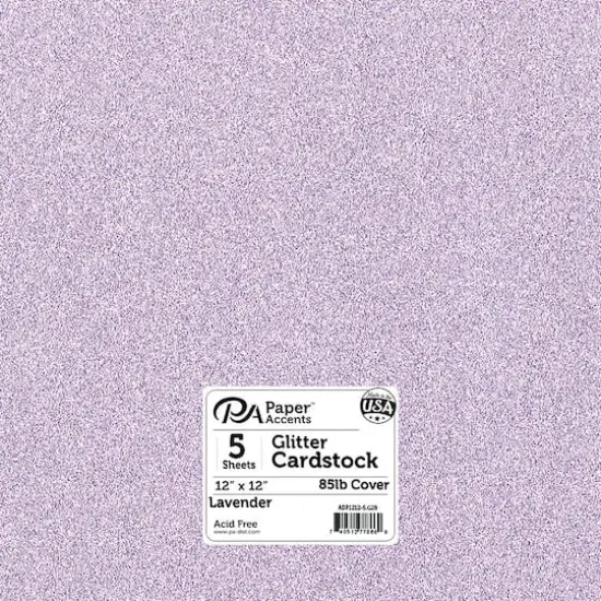 PA Paper™ Accents 12" x 12" Glitter Cardstock, 5 Sheets Lavender {1}
