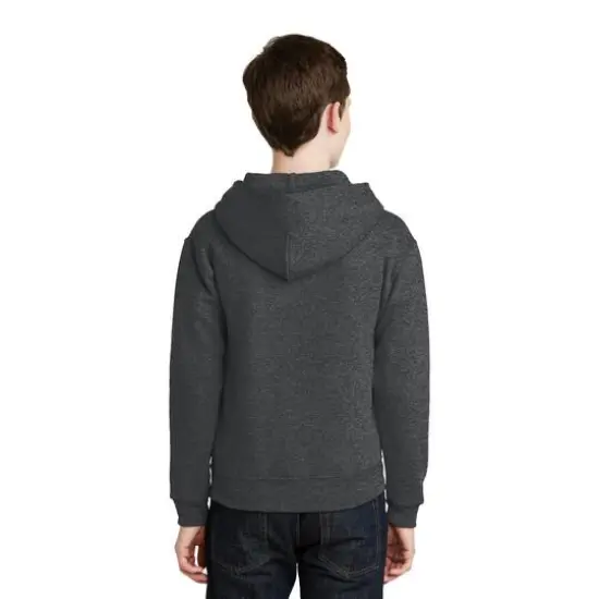 JERZEES® NuBlend® Youth Pullover Hooded Sweatshirt Black Heather {6}