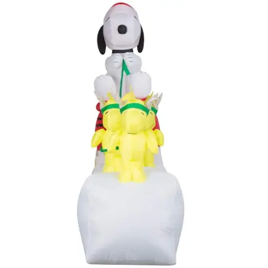 5ft. Airblown&reg; Inflatable Snoopy in Dog Bowl Sleigh with Woodstocks {4}