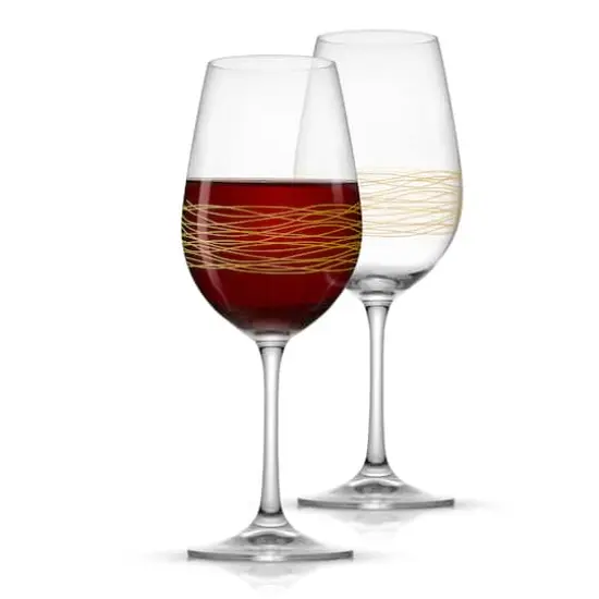 JoyJolt&reg; Golden Royale 17oz. Crystal Red Wine Glasses, 2ct. {1}