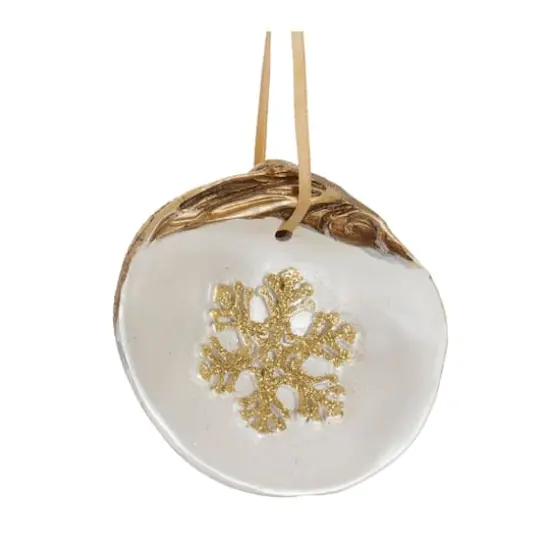 3" Clam Shell Snowflake Ornaments Set {4}