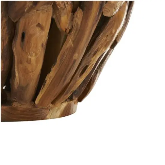 15.5" Brown Teak Wood Handmade Live Edge Tree Branch Vase {5}
