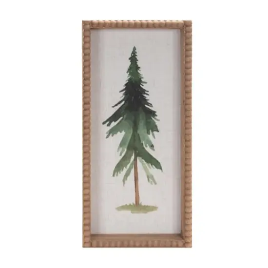 15.75in Framed Pine Tree Plaque Set {5}