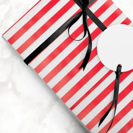 JAM Paper Striped Gift Wrap, 2ct. Red and White {7}