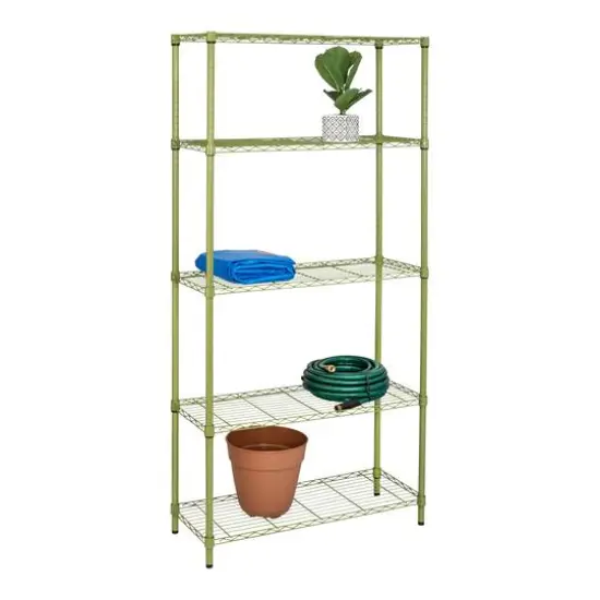 Honey Can Do Olive Adjustable 5-Tier Shelves {4}