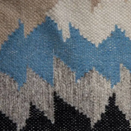 Hello Honey&reg; 4ft. x 6ft. Multicolor Woven Wool & Cotton Blend Kilim Rug with Fringe {8}