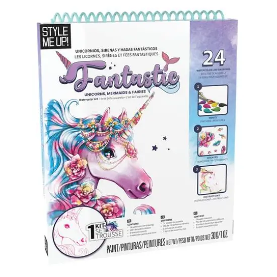 Style Me Up! Fantastic Unicorn, Mermaids & Fairies Watercolor Paint Kit {1}