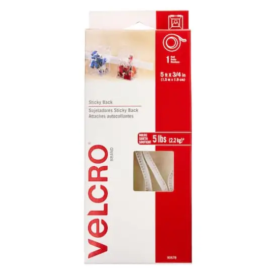 VELCRO&reg; Brand Sticky Back Tape, 5ft. White {1}