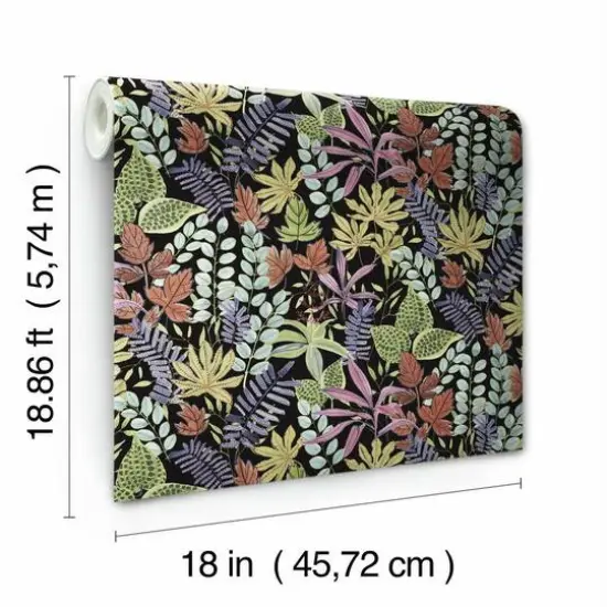 RoomMates Watercolor Tropics Peel & Stick Wallpaper Black/Yellow {7}