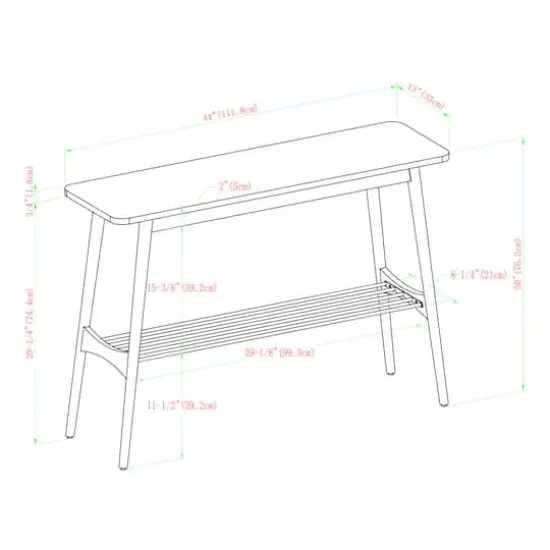 Walker Edison Faux White Marble/Dark Brown Oak Tapered Leg Entry Table {7}