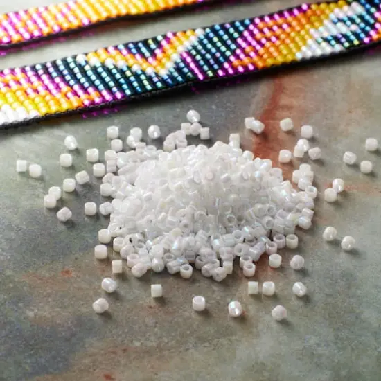 Miyuki Delica Glass Round Seed Beads, 11/0 White Pearl {3}