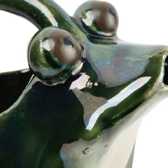 Hello Honey&reg; 7.5" Green Stoneware Frog Watering Pitcher {3}