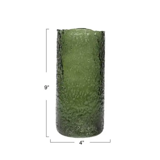 Hello Honey&reg; 9" Green Seeded Glass Hurricane Vase {7}
