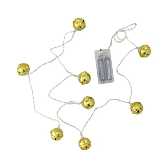8ct. Gold LED Jingle Bell Christmas Lights {1}