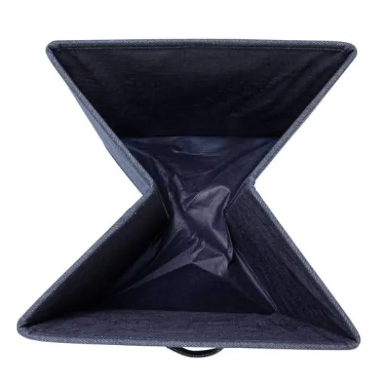 Household Essentials 7.5" Denim Blue Collapsible Cotton Blend Cube Storage Drawer, 2ct. {12}