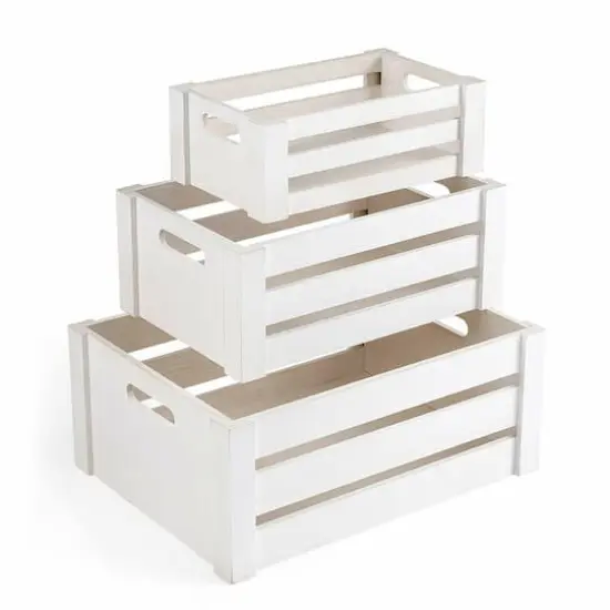 NEX&trade; Distressed Wood Storage Containers Display Risers Set Natural {1}