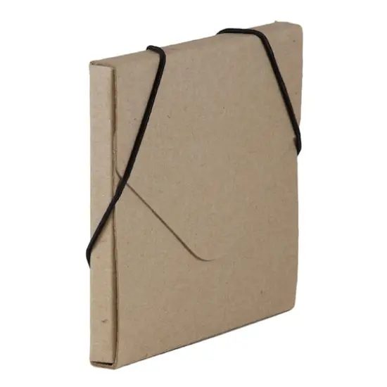 JAM Paper Natural Kraft CD Case Portfolio with Elastic Closure 5" x 5.625" {5}