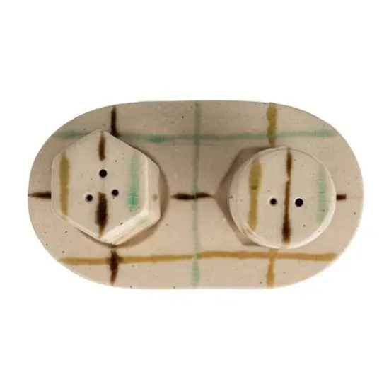 Hello Honey&reg; Multicolor Artisanal Harmony Salt & Pepper Shaker Set on a Tray {6}