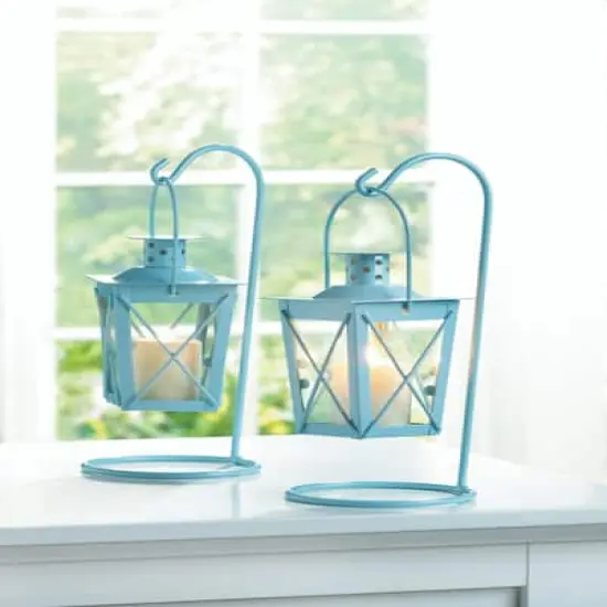 9'' Baby Blue Hanging Railroad Lantern, 2ct.  {5}