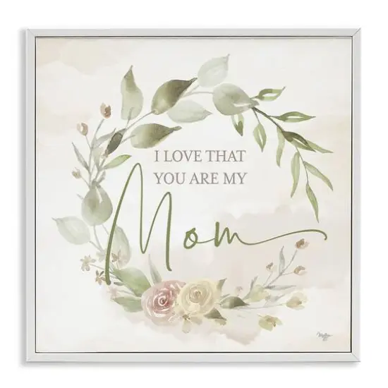 Stupell Industries Mother's Day Rose Wreath Framed Giclee Art White {1}