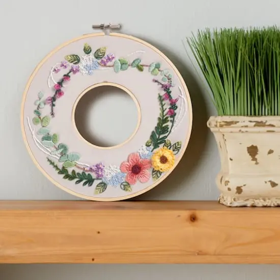 8" Floral Ring Embroidery Kit by Loops & Threads&reg; {4}