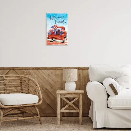 Stupell Industries Welcome Friends Americana Pickup Truck Wall Plaque Art {3}