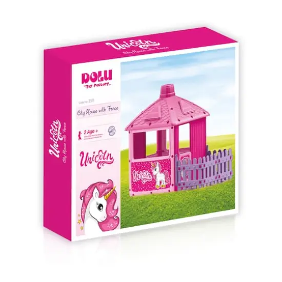 Dolu Toys Pink Unicorn Play House With Fenced Garden {3}
